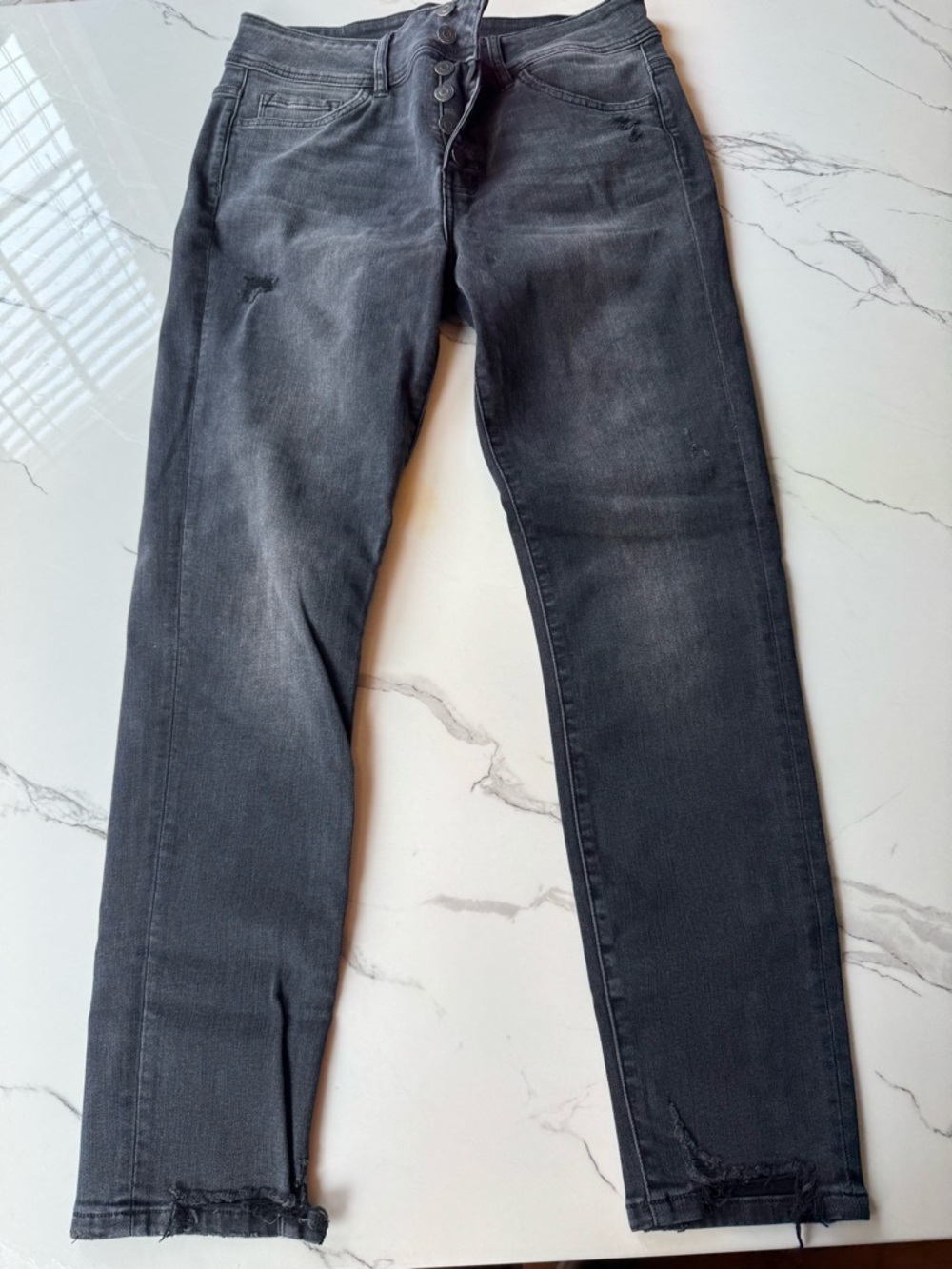 Flying Monkey women Washed Black Slim Straight Jeans